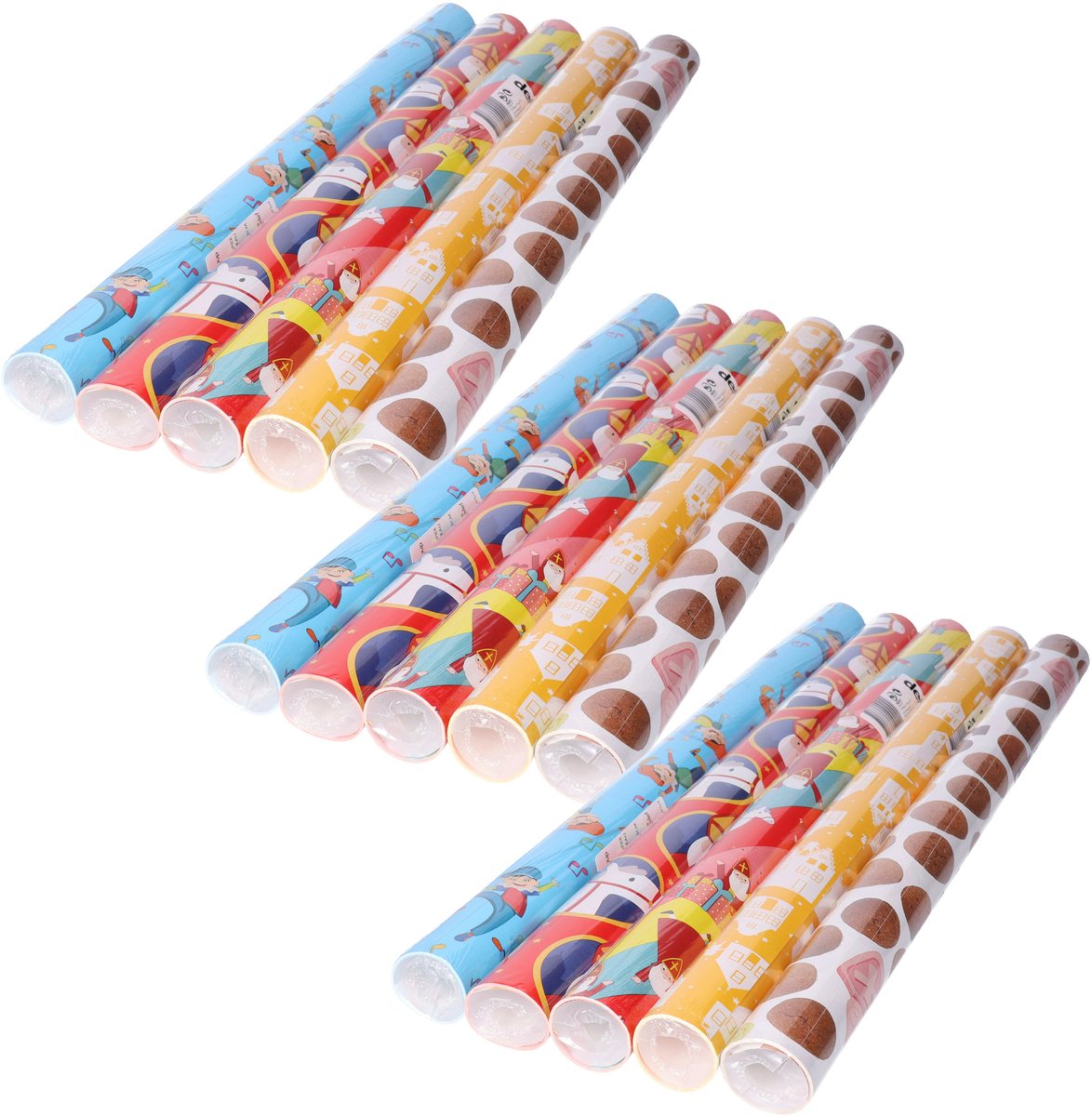 Design Group Rollen inpakpapier/cadeaupapier - 15x stuks - sinterklaas - 250 x 45 cm - papier