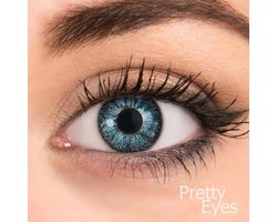 Pretty Eyes kleurlenzen daglenzen - Blauw - 2 stuks