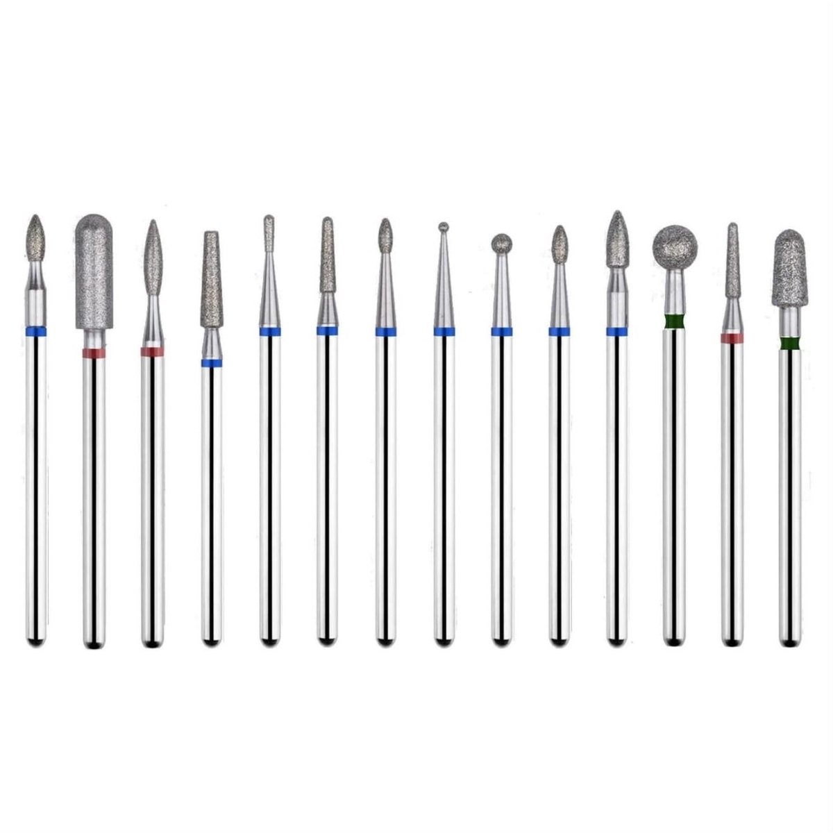 Goodbitz® - Bitjes Nagelfrees - 14 stuks - Bitjes set - Bitjes nagelfrees diamond - Bitjes - Nagelbitjes - Opzetstukken nagelfrees - Bitjes nagelvijl - Nagelfrees bitjes