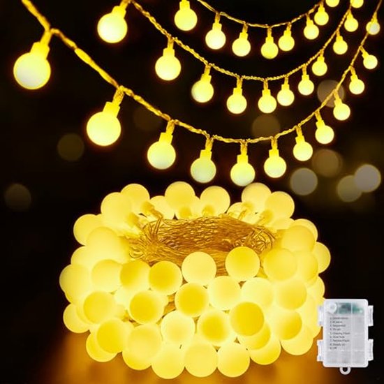 Batterij Aangedreven String Lights voor Slaapkamer - 30 LED Globe Fairy ...