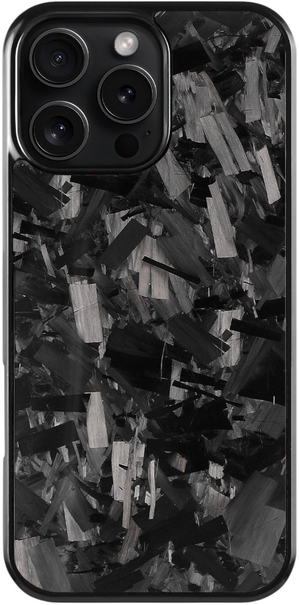 FirstClassCarbon – iPhone 16 Pro Max – Carbon Fiber Hoesje – Forged Carbon – MagSafe Compatibel – Dun & Shockproof Telefoonhoesje – Zwart