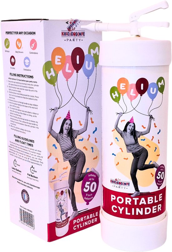 Kaleidoscope - Heliumtank XL voor max. 50 ballonnen- Helium gas