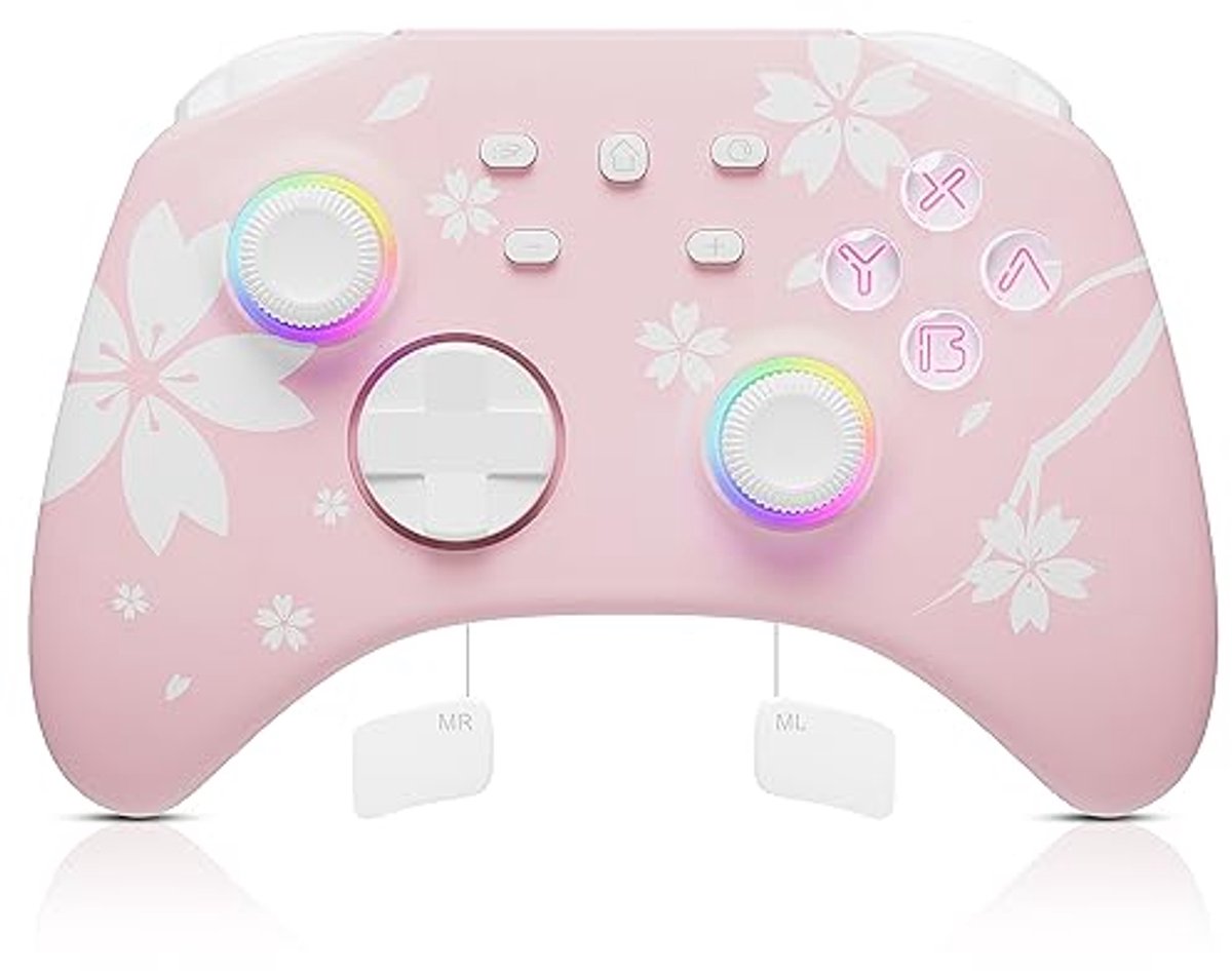 Draadloze LED-controller voor Switch, Lite, OLED en PC - Multi-Platform Pro-controller met SYNC, Macro, Wekfunctie, Turbo en Vibratie