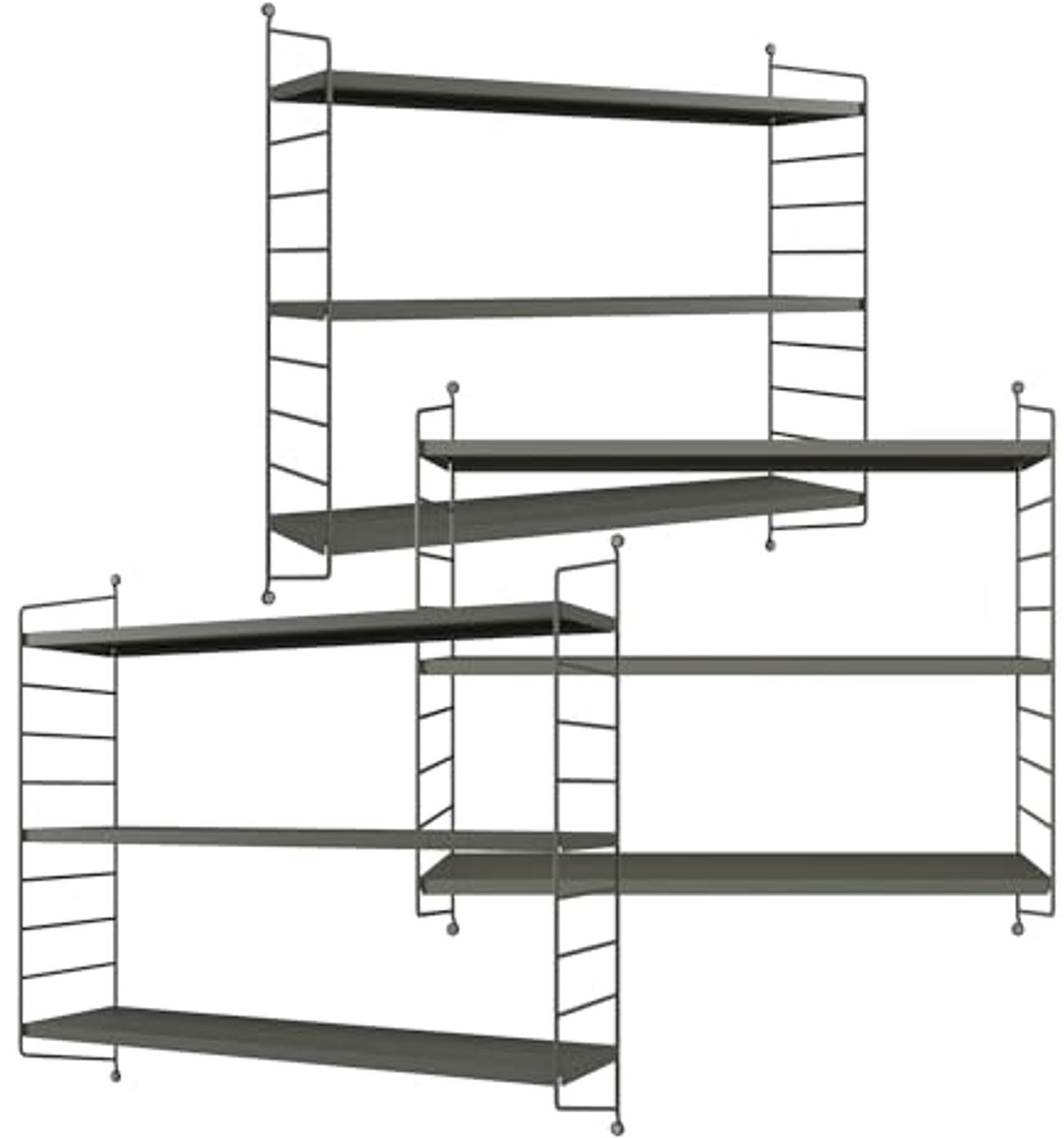 Wandrek 3-delige set met 3 legplanken staal antracietgrijs 50x60 cm