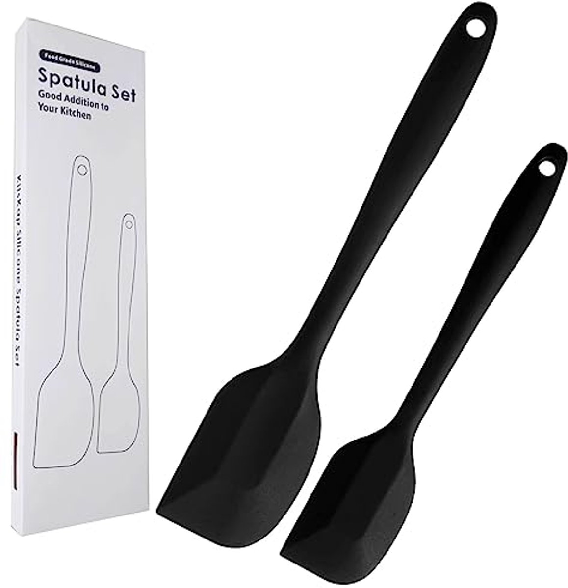 Hittebestendige siliconen spatels voor non-stick kookgerei - Set van 2