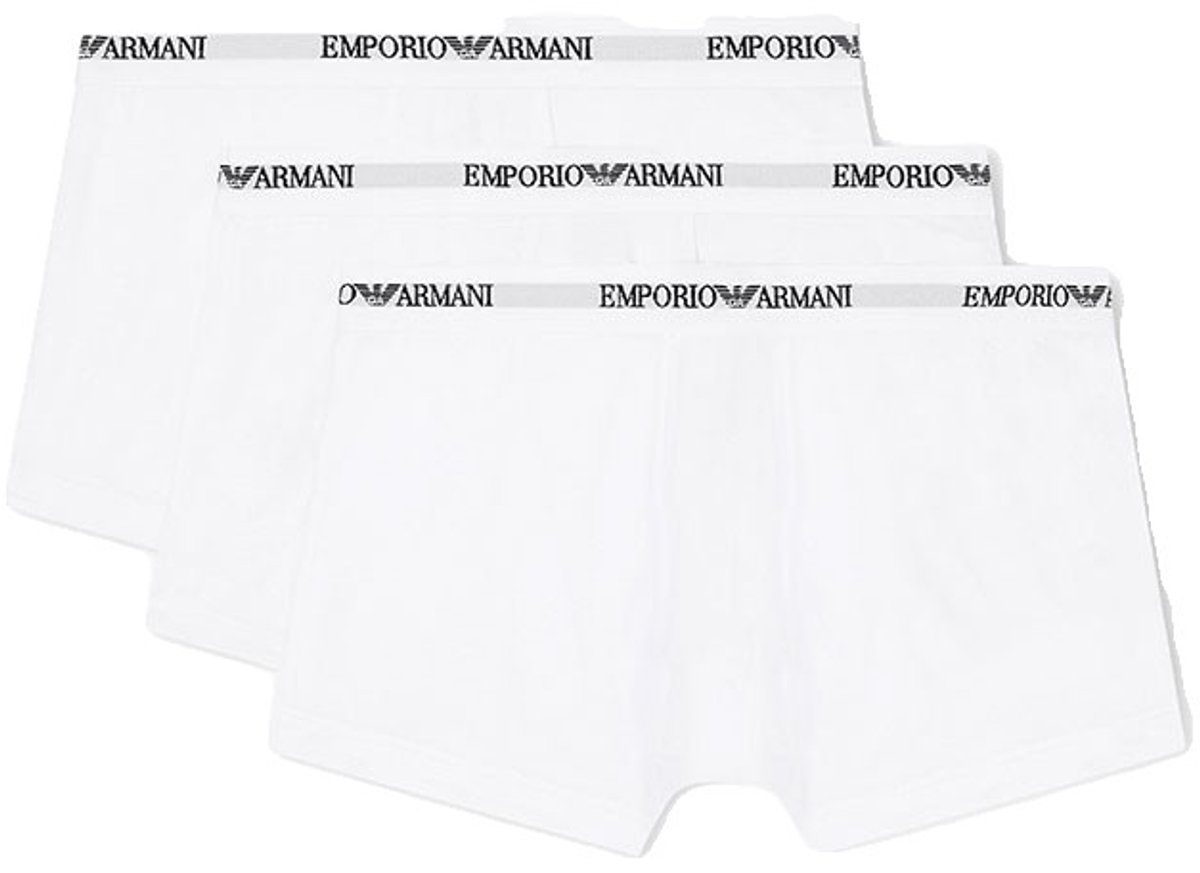 Armani boxers - trunks met logo band 3-pack wit