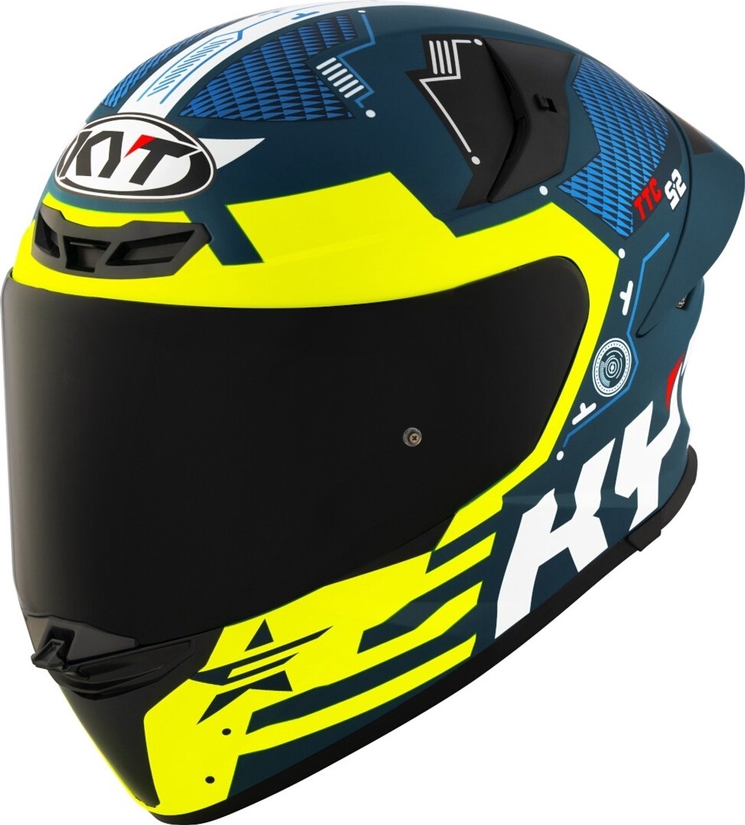 KYT TT-Revo Fuselage Mat Geel Integraalhelm - Helm