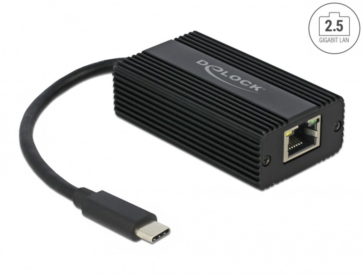 DeLOCK 65990 tussenstuk voor kabels USB Type-C RJ45 Zwart