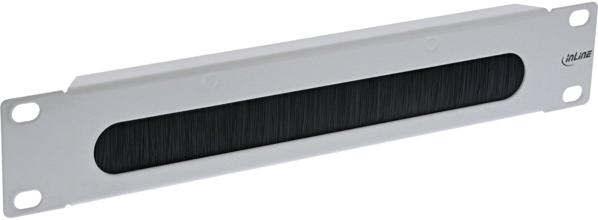 10 inch doorvoerpaneel met borstel | 1U | grijs