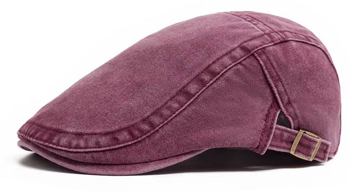 Stijlvolle Flatcap Heren – Vintage Gatsby Pet – Verstelbare Klassieke Newsboy Cap – Rood