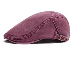Stijlvolle Flatcap Heren – Vintage Gatsby Pet – Verstelbare Klassieke Newsboy Cap – Rood