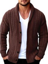Indicode Heren INLayton Cardigan | Gebreid vest met opstaande kraag Caramel XL Indicode Heren INLayton Cardigan | Gebreid vest met opstaande kraag Caramel XL
