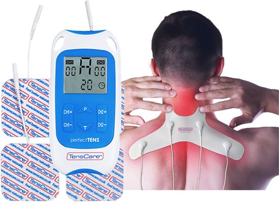 TensCare Perfect TENS Met Nek elektroden pads - Klinisch Bewezen TENS-machine - Elektrotherapie - nekpijn - nekklachten