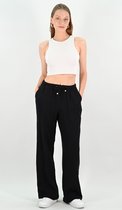 YesMooi - Katoenen Wijde Broek met Elastische Taille - Zwart - M (38)