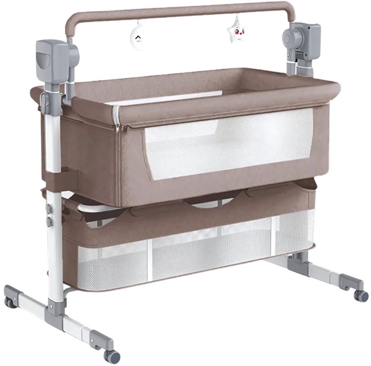 Fubzz Co sleeper - Baby bed - Elektrische Schommelfunctie - Aanschuifbedje - Met Muziek - Afstandsbediening - Muggennet - Kinderbedje