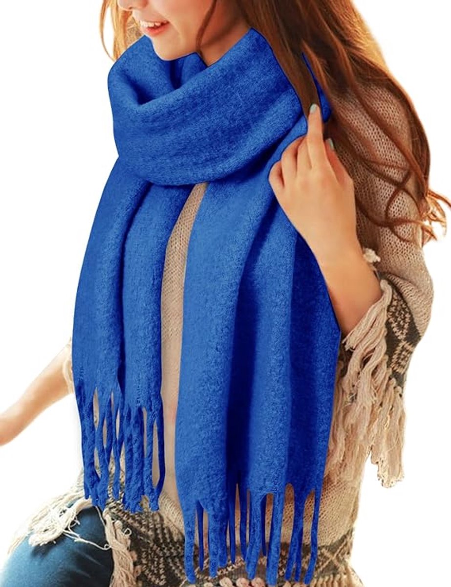 Dikke sjaal voor vrouwen dames winter warme pluizige sjaals deken gebreide pashmina's oversized dikke sjaal