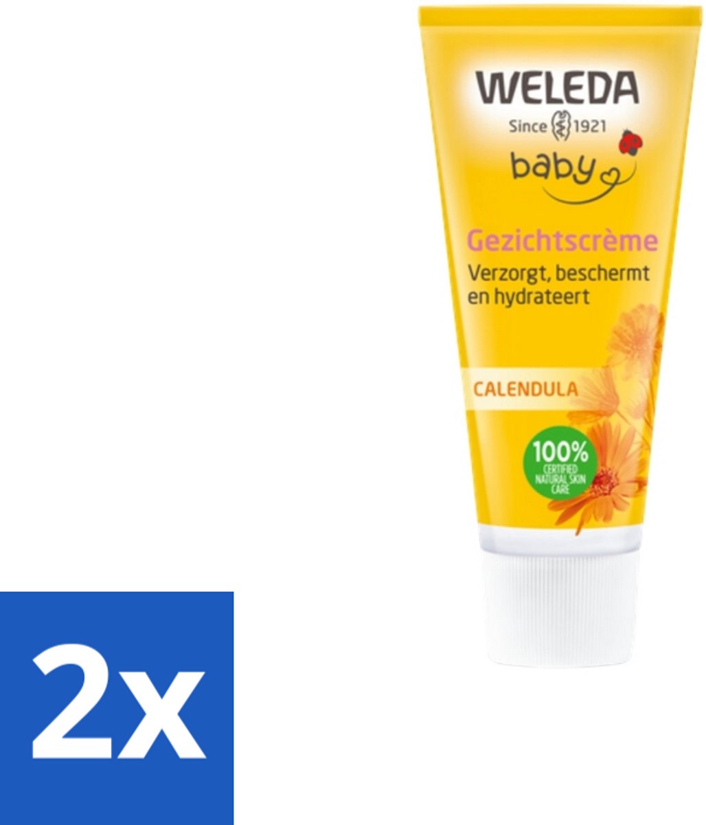 Image of 2 x WELEDA - Gezichtscrème - Baby & Kind Calendula - 50 ml - Babyhuid - Gezichtscrème - Natuurlijke Verzorging - Biologische Calendula - Kamille