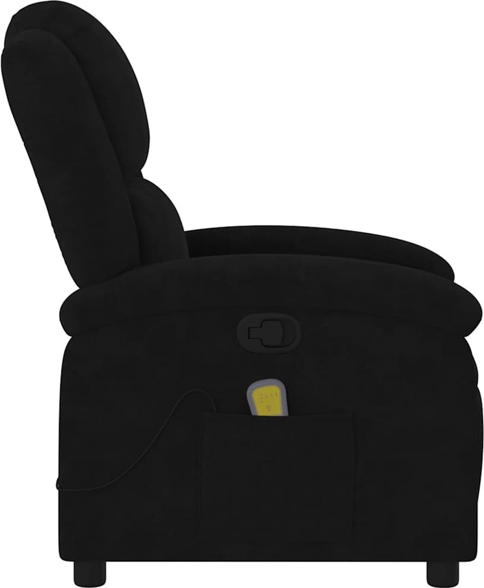 Afbeelding 3 van vidaXL Massagestoel Zwart Fluweel Luxe en Comfort