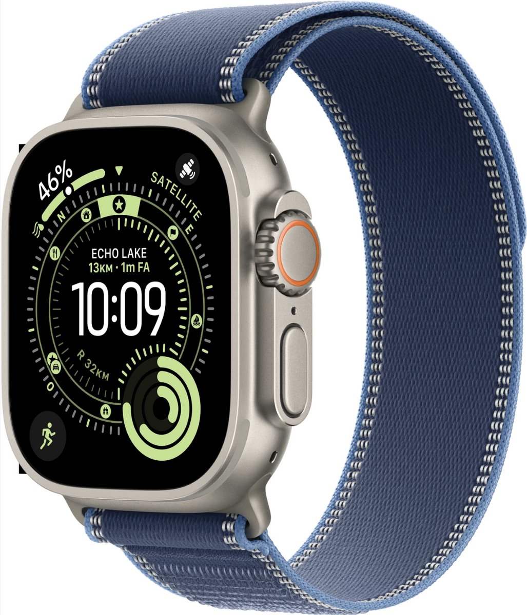 Apple Watch Ultra 3 gps + Cellular - 49mm natural Titanium Case - Blue/bright Blue Trail Loop M/l Smartwatch Natural