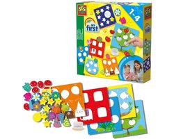 SES Creative - My First - Vormen Plakken - Vormen Leren - 6 bedrukte kaarten inclusief plakvormpjes en vingerlijm – educatief speelgoed vanaf 1 tot 4 jaar