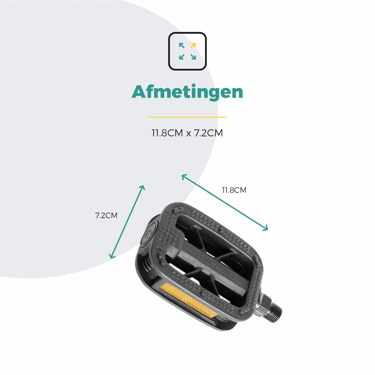 Voltano Antislip E-bike Fietspedalen 421125 Zwart - Universeel - Reflectoren- Trappers Fiets – foto 2