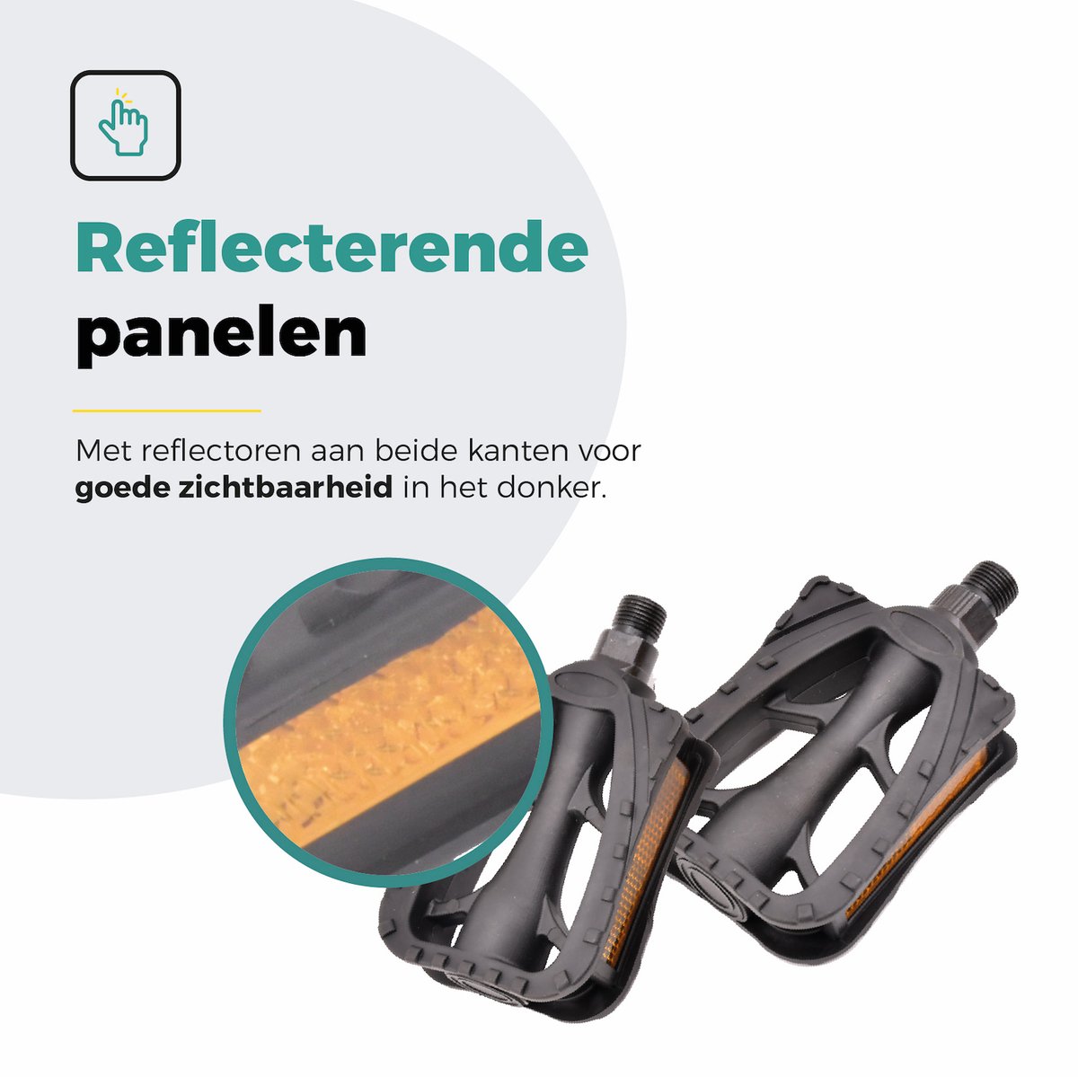 Voltano Antislip E-bike Fietspedalen 421165 Zwart - Universeel - Reflectoren - Trappers Fiets – foto 3