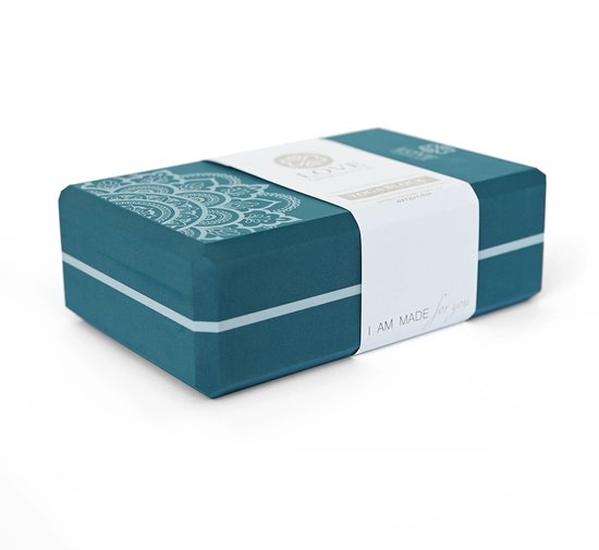 Yogablok - Eva Foam - Mandala - Balanced Blue van SportiQuest — afbeelding 5