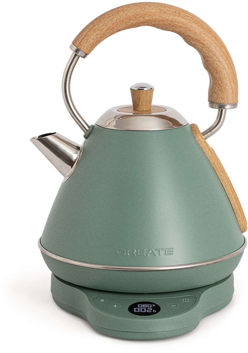 CREATE - Elektrische waterkoker 1 L met temperatuurregeling - Sage - KETTLE RETRO PRO