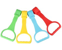 Baby Pull Up Rings - 4 Stuks - Ringen voor kinderbedden - Baby Pull Up Ringen - 0-3 jaar - Optrekringen - Voor Looptraining - Voor Wiegjes, Bedhekken en Boxen - Blauw,rood,geel,groen