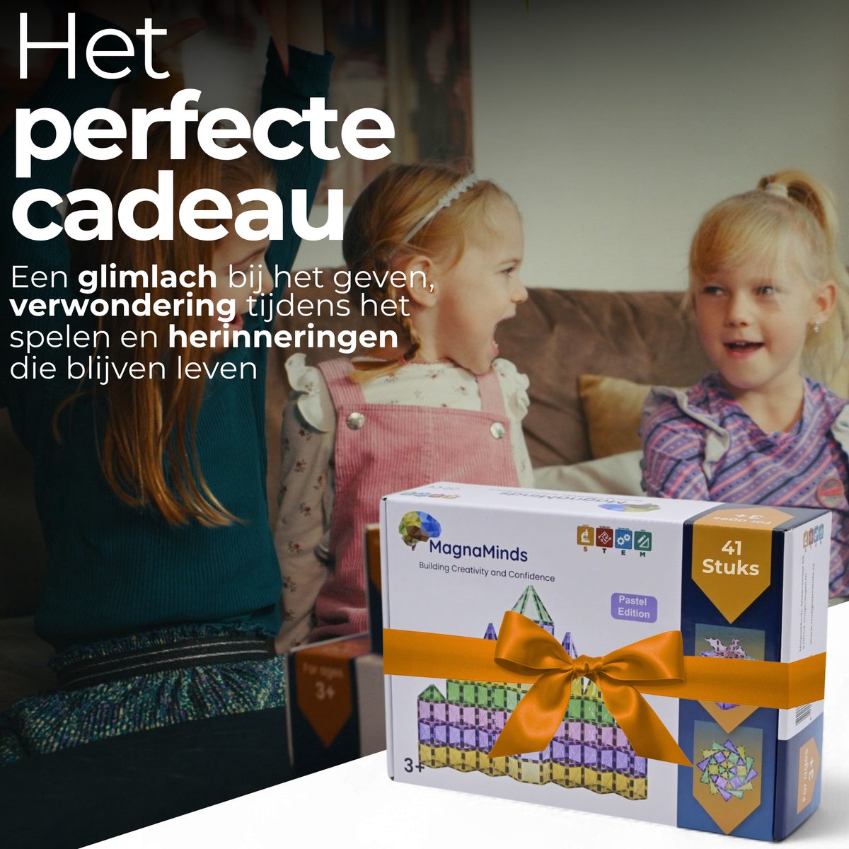 Magna Minds - Star Pastel - Magnetic Tiles- Magnetisch Speelgoed – 41 stuks - Constructie speelgoed - Magnetische tegels - Montessori speelgoed - Magnetic toys - Magnetische bouwstenen - Speelgoed Kinderen — afbeelding 8