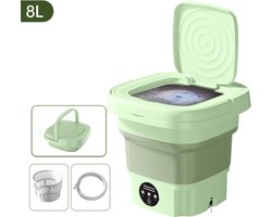 Opvouwbare mini wasmachine voor thuisgebruik, draagbare mini-opvouwbare wasmachine blauwlichtsterilisatie + grotere motor met afvoermand + afvoerslang