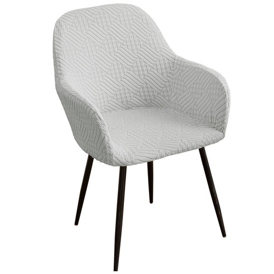Housse de chaise extensible avec dossier incurvé, housse de chaise de salle à manger amovible, housse de chaise de bureau lavable, housse de chaise décorative moderne pour coiffeuses, salles à manger, bureaux et hôtels, gris argenté