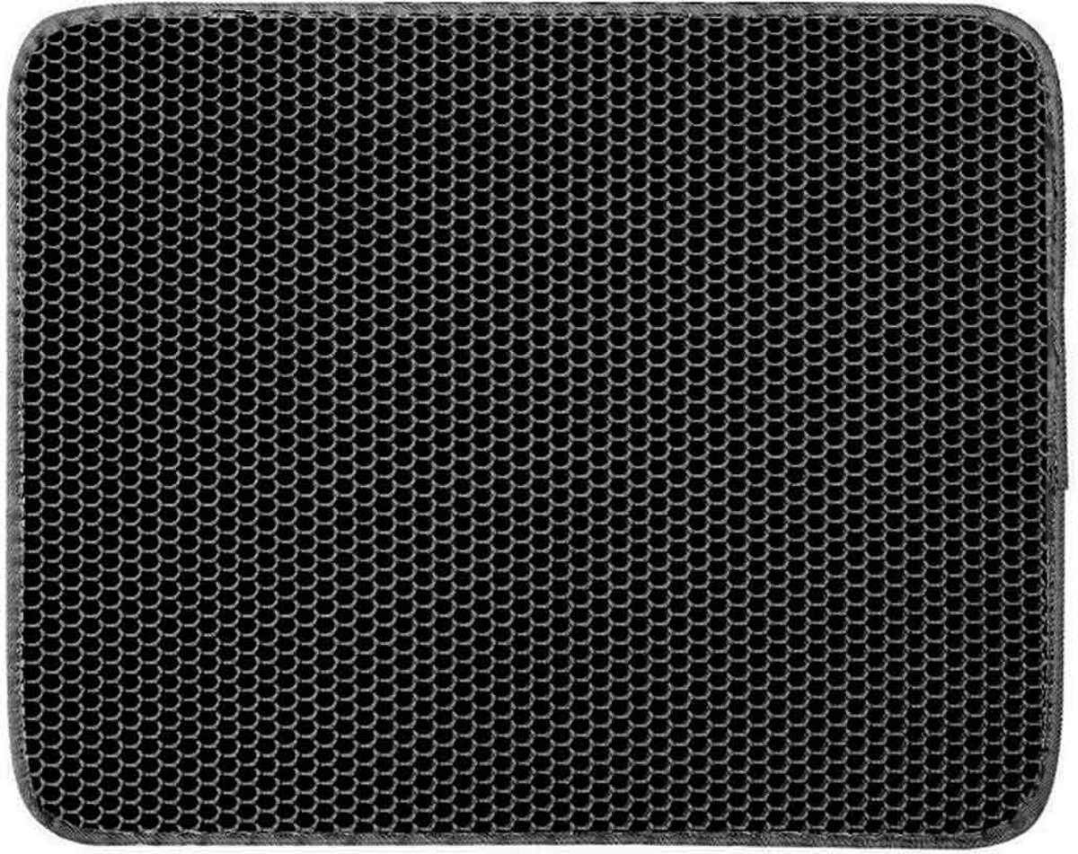 Ynkkvre-Kattenbakmat Dubbel Laag Honingraat – Waterdicht EVA Antislip – 30x45 cm – Zwart