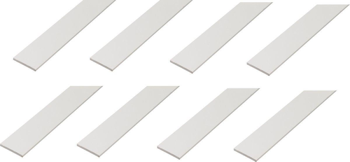 Alberts 8 x platstaal, PVC, weiß, 30 x 3 mm, lengte 2 m