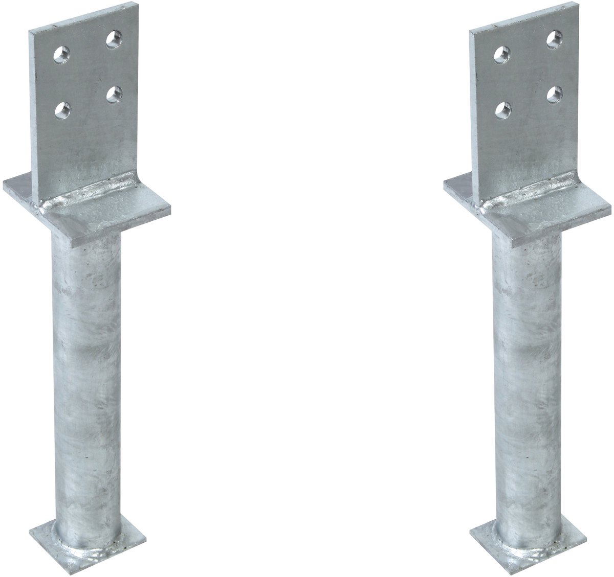 Alberts 2 x T-paaldrager mit Steg, betonanker 300 mm, Steghöhe 130 mm, thermisch verzinkt, voor inbetonneren