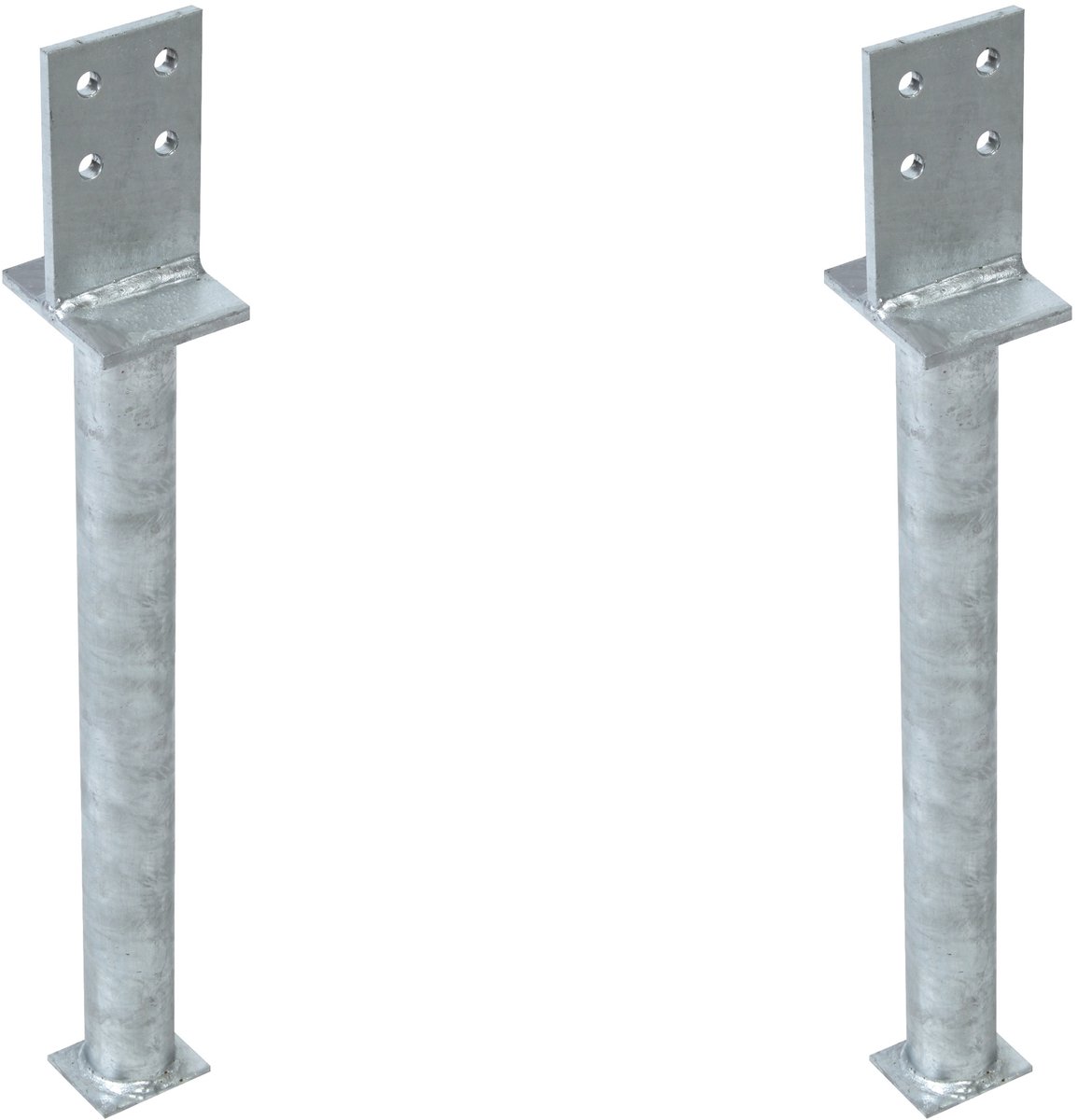 Alberts 2 x T-paaldrager mit Steg, betonanker 500 mm, Steghöhe 130 mm, thermisch verzinkt, voor inbetonneren