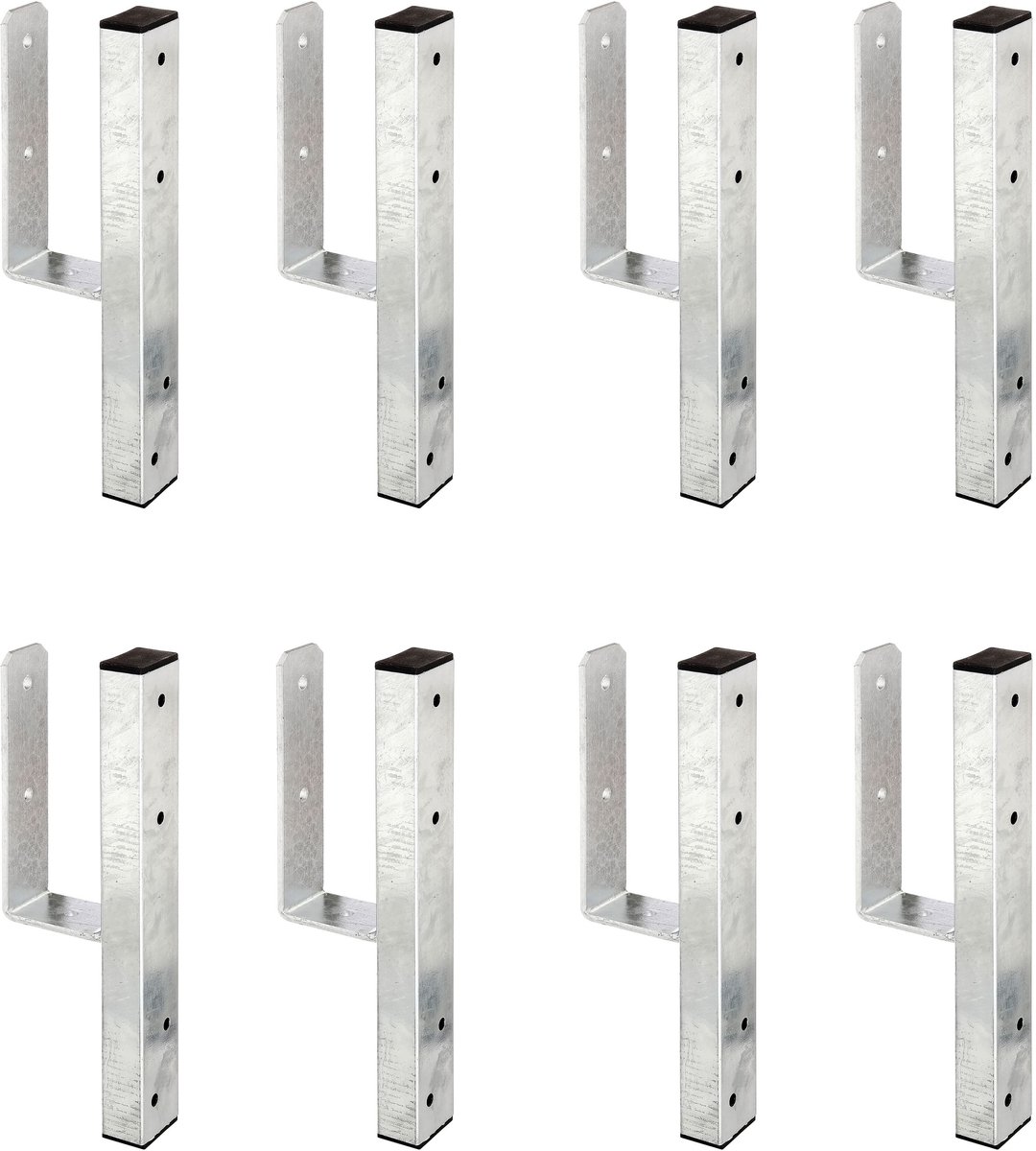 Alberts 8 x U-paaldrager für L- Randsteine, 91x230 mm, hoogte 200 mm, thermisch verzinkt, zum Anschrauben