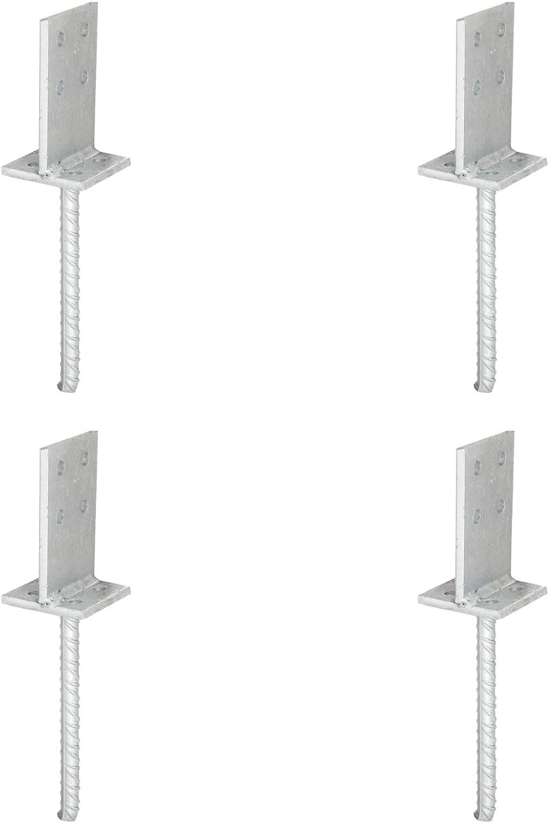 Alberts 4 x T-paaldrager mit Steg, Steg 130x80 mm, thermisch verzinkt, voor inbetonneren, betonanker Ø16x200 mm, plaat 80 mm