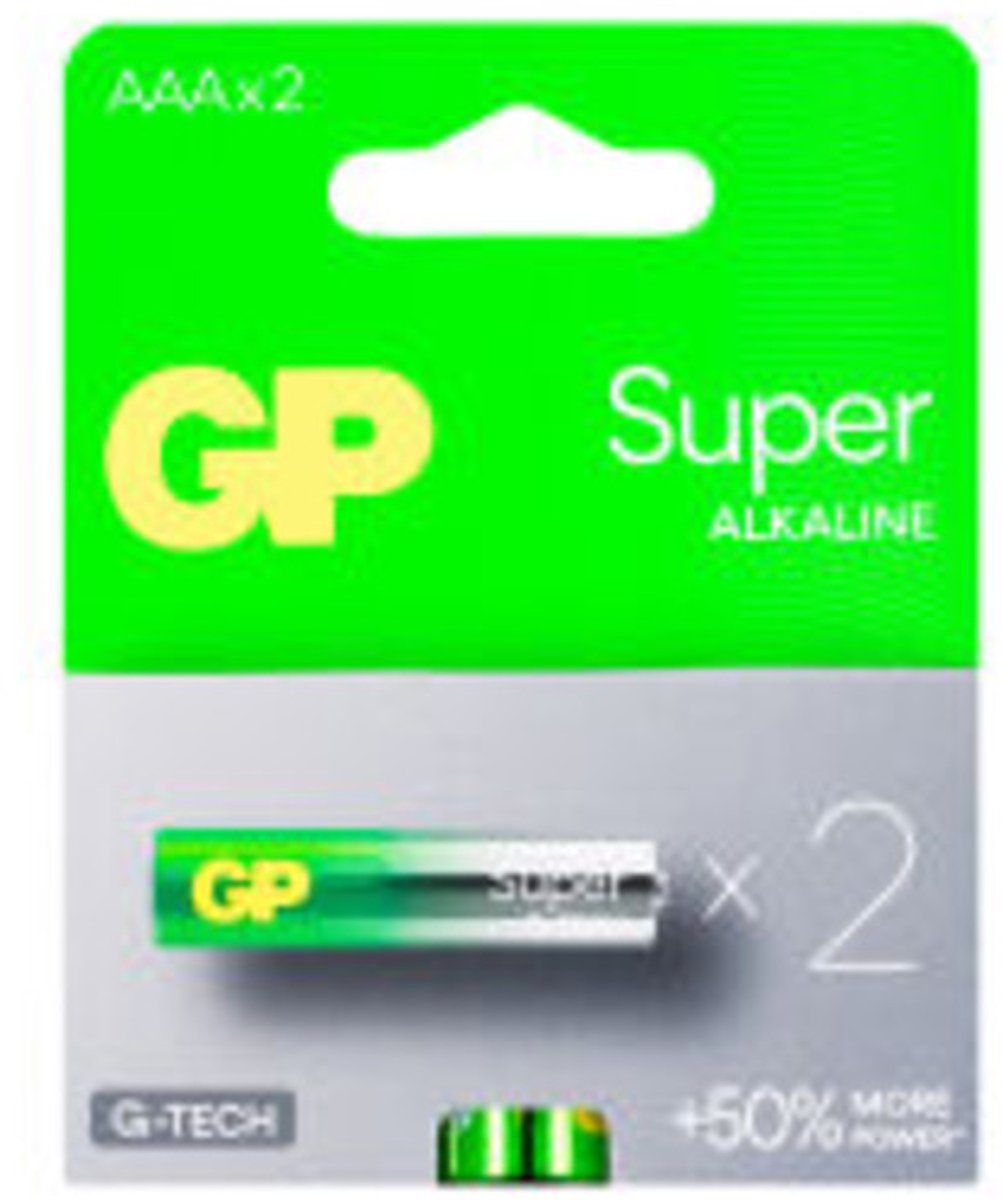 GP Super Alkaline AAA Batterijen 2 Stuks