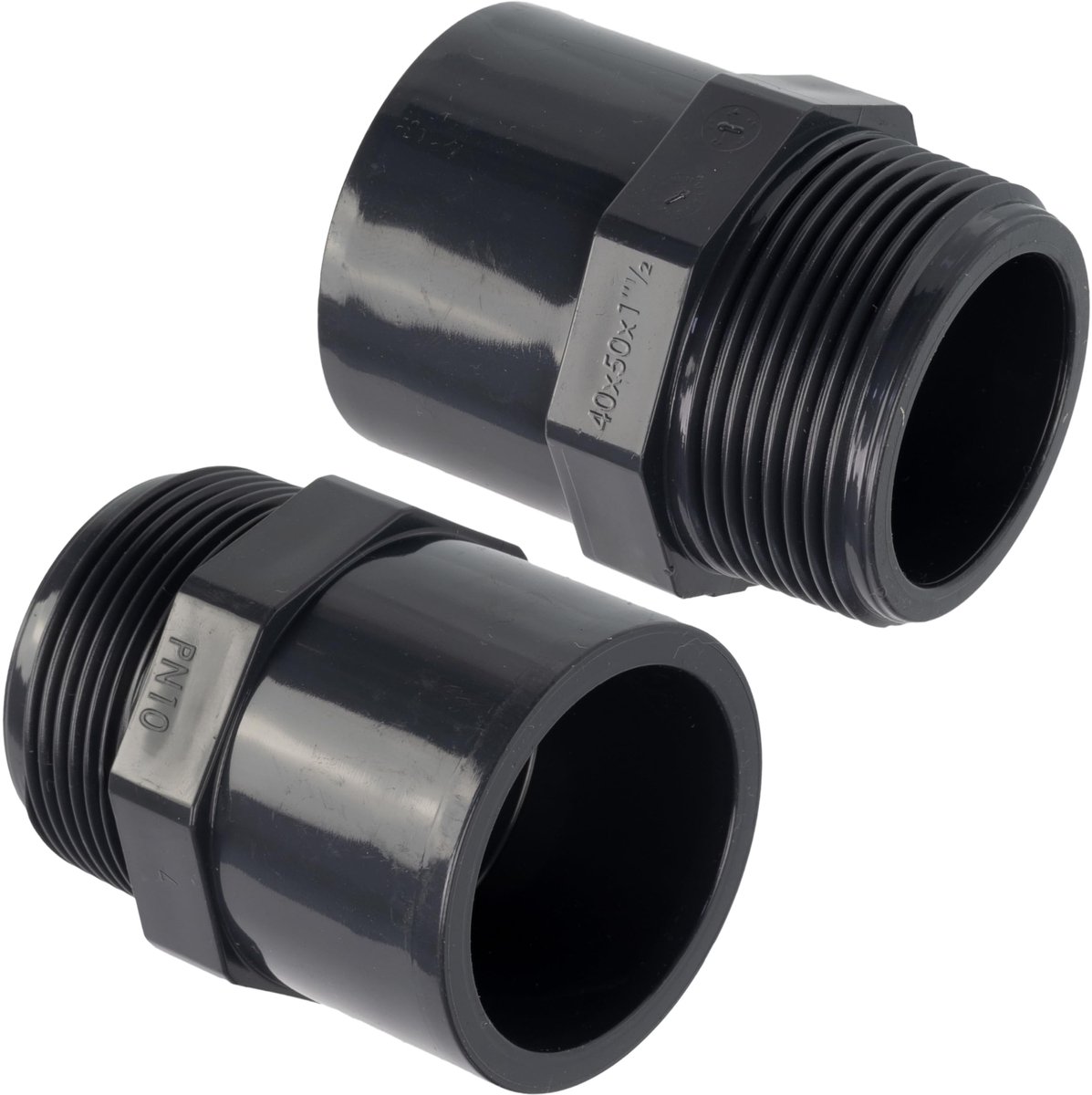 C75549 - Set van 2 Persverbindingen - Dubbele Reducer - 1 1/2 Inch - Kunststof - Voor Waterdistributie