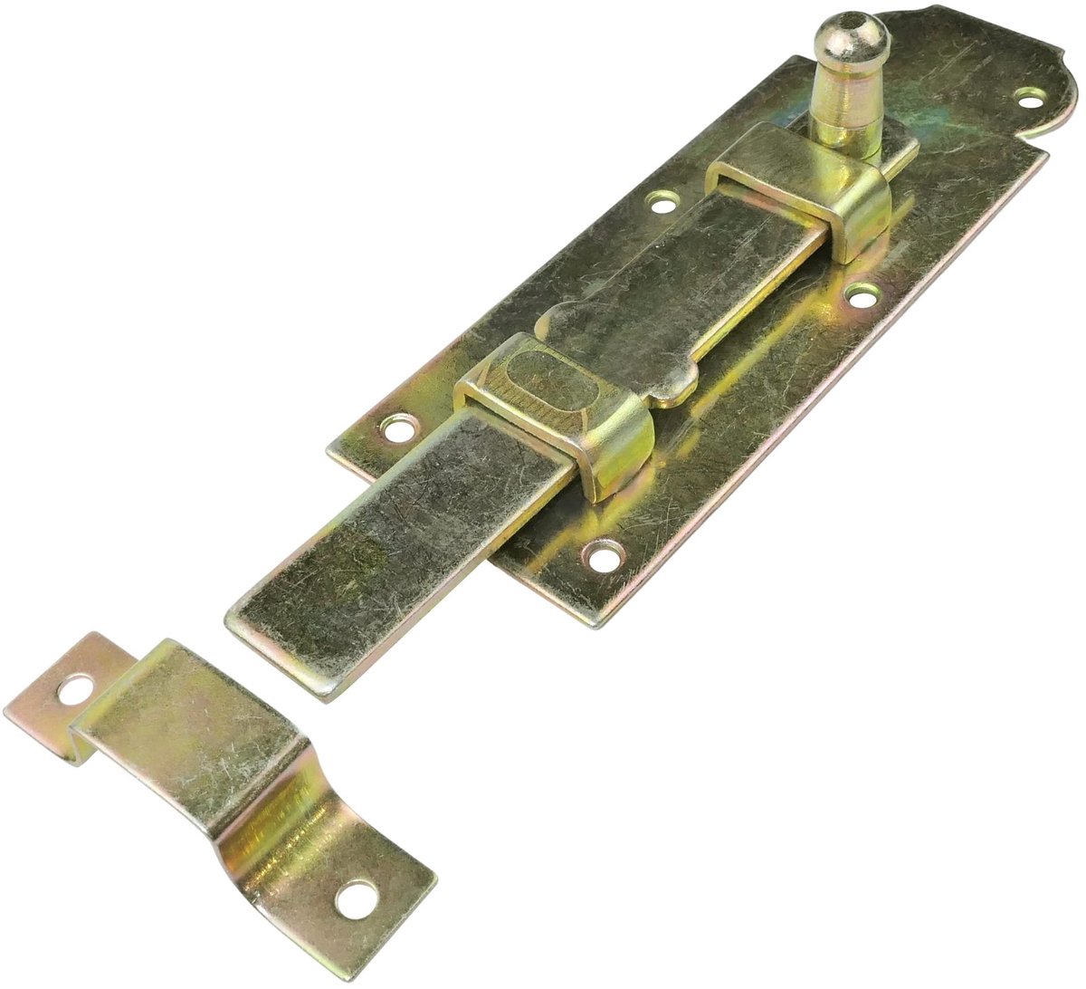 C58772 - Platte sluiting met aanslagpunt 160 x 55 mm - Deurslot - Veiligheidslat en diefstalbeveiliging voor ramen en deuren - Gemaakt van gegalvaniseerd staal