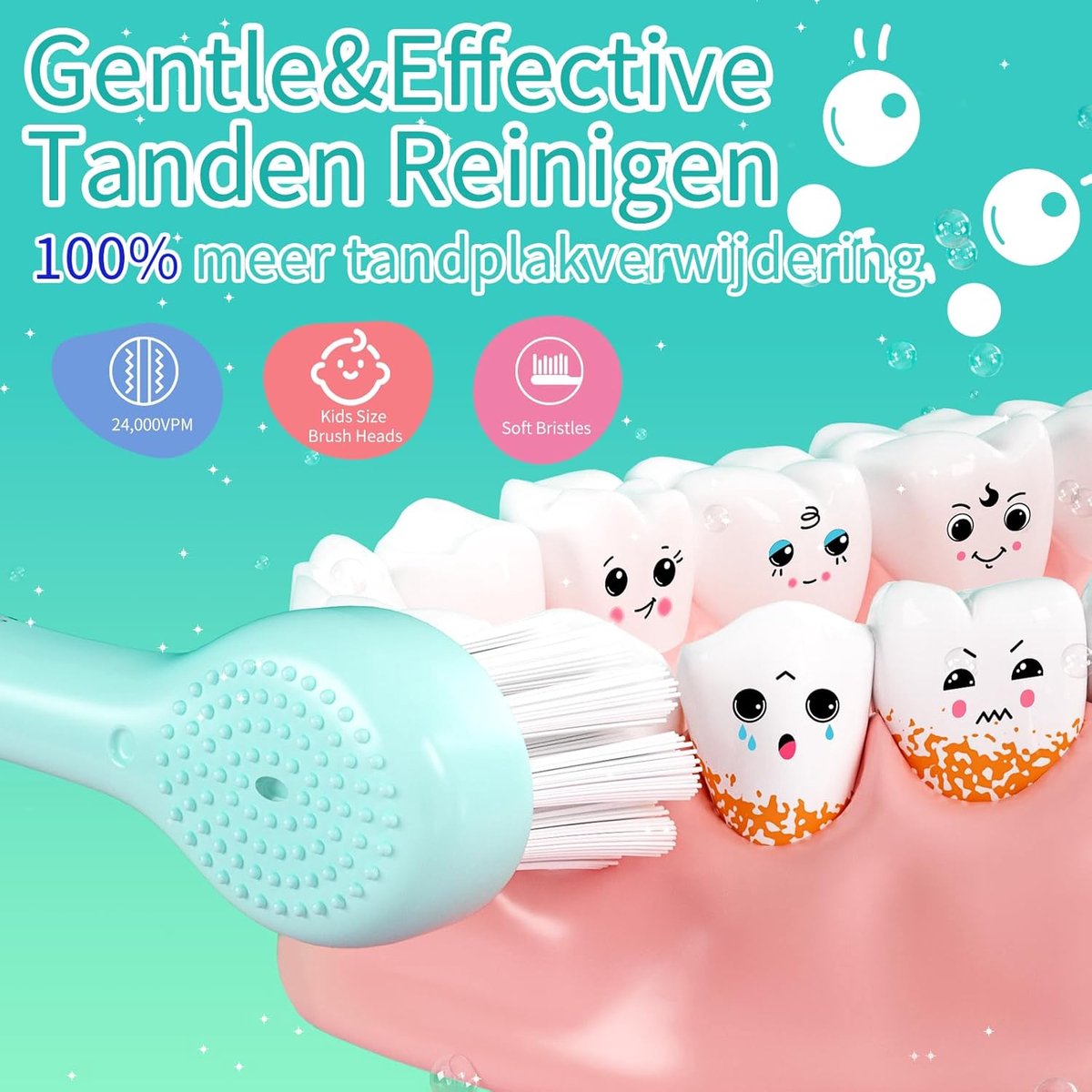 MAKURAZ Elektrische Tandenborstel Kind met LED-verlichting - afbeelding 3
