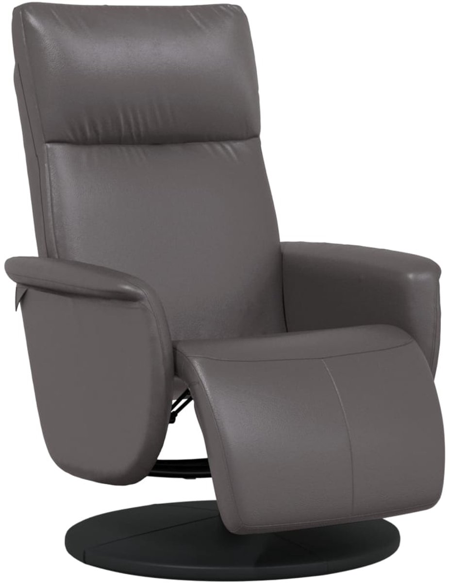 vidaXL Fauteuil - verstelbaar - met - voetensteun - kunstleer - grijs