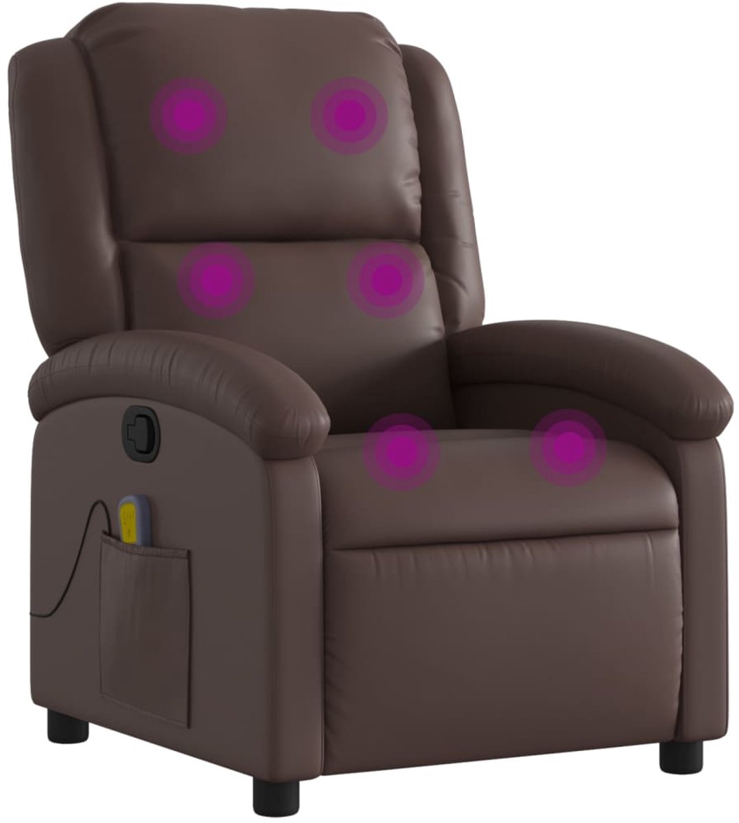 vidaXL Massagestoel - verstelbaar - kunstleer - bruin