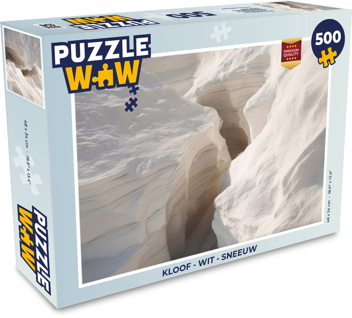 Puzzel Kloof - Wit - Sneeuw - Legpuzzel - Puzzel 500 stukjes