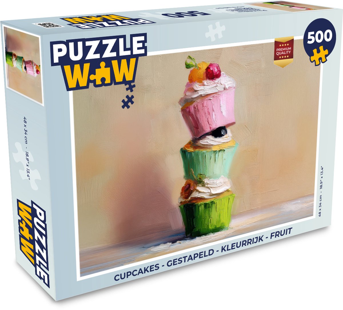 Puzzel Cupcakes - Gestapeld - Kleurrijk - Fruit - Legpuzzel - Puzzel 500 stukjes