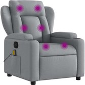 vidaXL - Massagestoel - verstelbaar - stof - lichtgrijs