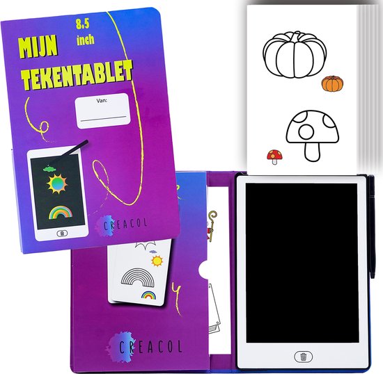 Creacol LCD Tekentablet Kinderen – 95+ Designs - Magnetisch Tekenbord Kinderen - Drawing Tablet - Teken tablet 8,5 inch