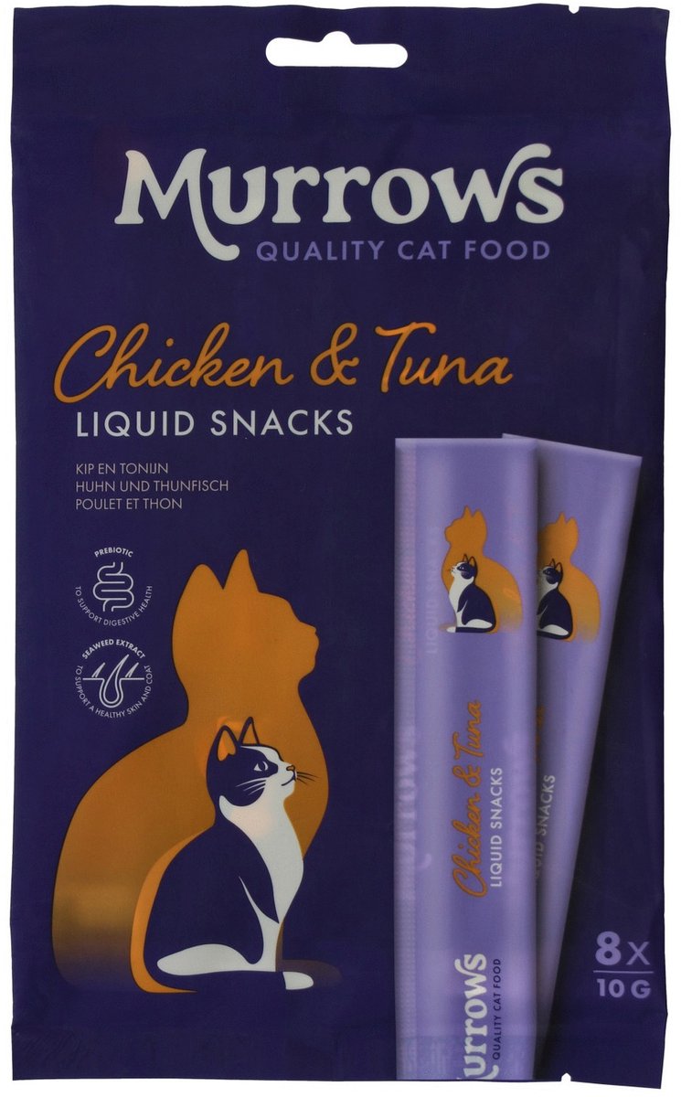 Murrows Liquid Snack - Kattensnack - Kip Tonijn 8x10 g