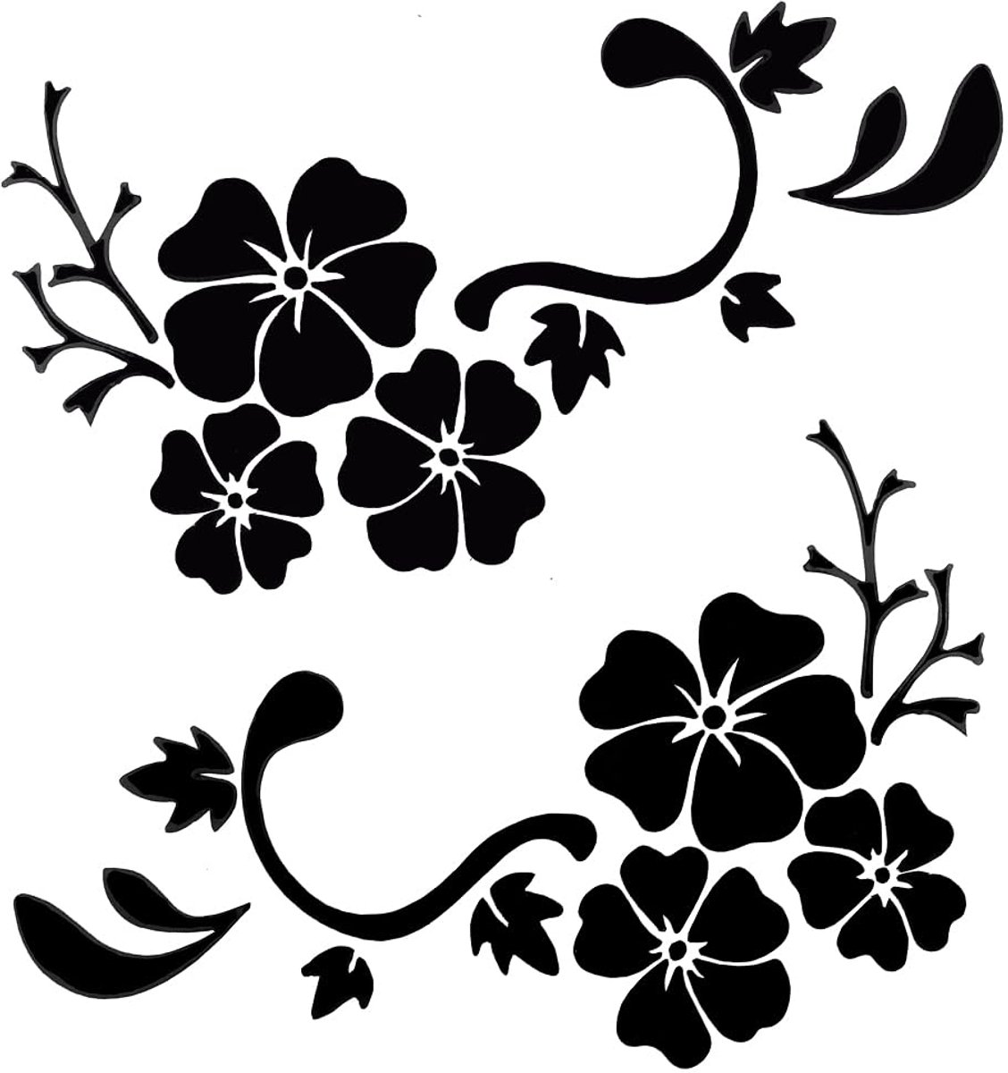 Hibiscus Flower Stickers - 10 Bladen - Waterproof Vinyl - Auto Decoratie